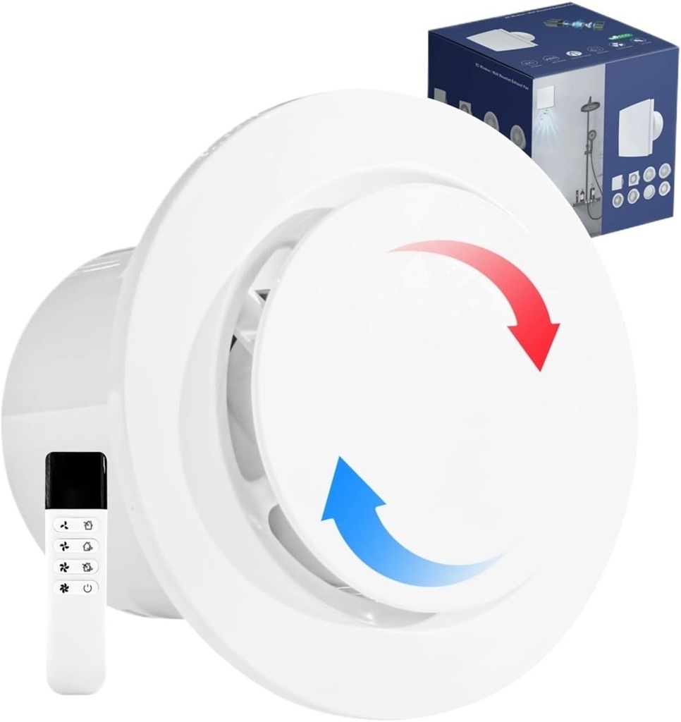 Circle Exhaust Fan Ventilation Fan With Reversible Controller For Bathroom Room Kitchen Home 4/6/8 Inch(APC15-A-Reversible)