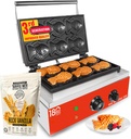 ALDKitchen Taiyaki Fish Waffle Maker | Fish-Shaped Waffle Iron | Stainless Steel | Nonstick | 110V (6 Small Fish)