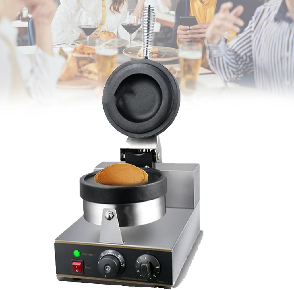 Burger Waffle Maker, 1300W Non Stick Electric Panini Press Burger Machine,50~300°C with Temperature Adjustment Knob,for Home Kitchen