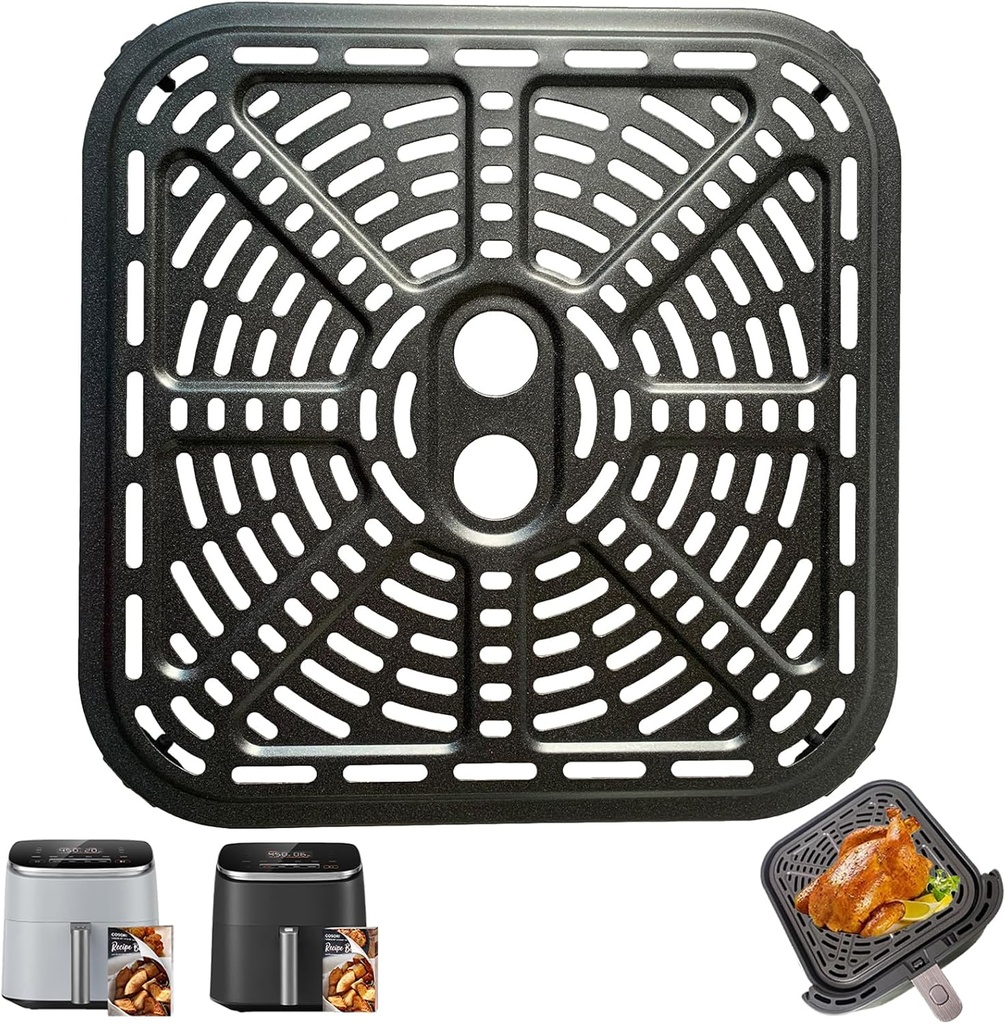 6QT Air Fryer Crisper Plate Tray for COSORI Turboblaze 9-in-1 6QT Air Fryers, Upgraded Replacement Grill Pan Crisping Plate Grate Rack Grid Shelf for COSORI 6QT, Nonstick, Dishwasher Safe
