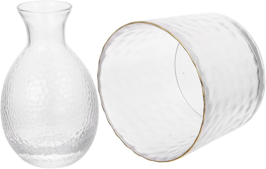 Japanese Sake Decanter Set Ice Container Sake Warmer 304 Stainless Steel Suitable for Summer Winter for Entertaining Guests Random Color