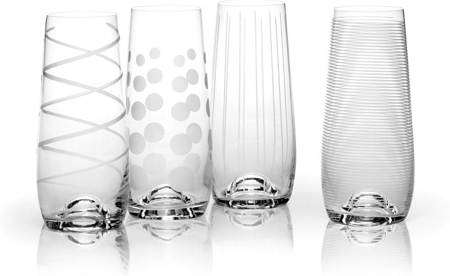 Mikasa Cheers Stemless Flute Glasses - Set Of 4
