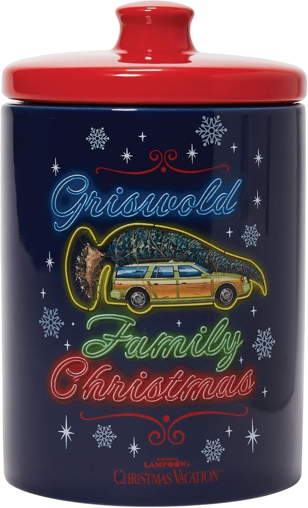 Department 56 National Lampoon's Christmas Vacation Griswold Family Christmas Treat Canister Storage Jar, 7.5 Inch, Multicolor