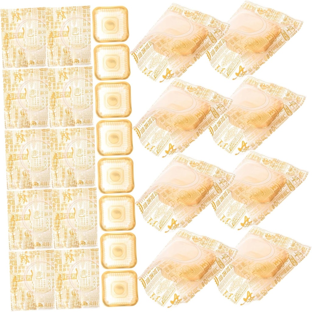 Alipis Dessert Pouch with Gold Moon Cake Tray Bags for Baked Food Packaging Sealed Multipurpose Pastry Bags for Mooncakes Cupcakes Egg Yolk and Cakes Lightweight and Protective Storage