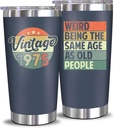 NewEleven 50th Birthday Gifts For Men Women - 1975 50th Birthday Decorations For Him Her - Present For Men Women Turning 50 Year Old Gifts For Mom, Dad, Wife, Husband - 20 Oz Tumbler