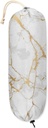 White Gold Marble Print Plastic Bag Holder, Wall Mount Grocery Bag Holder for Plastic Bags, Reusable Shopping Bag Storage Organizer Trash Bag Dispenser for Home Kitchen Decor