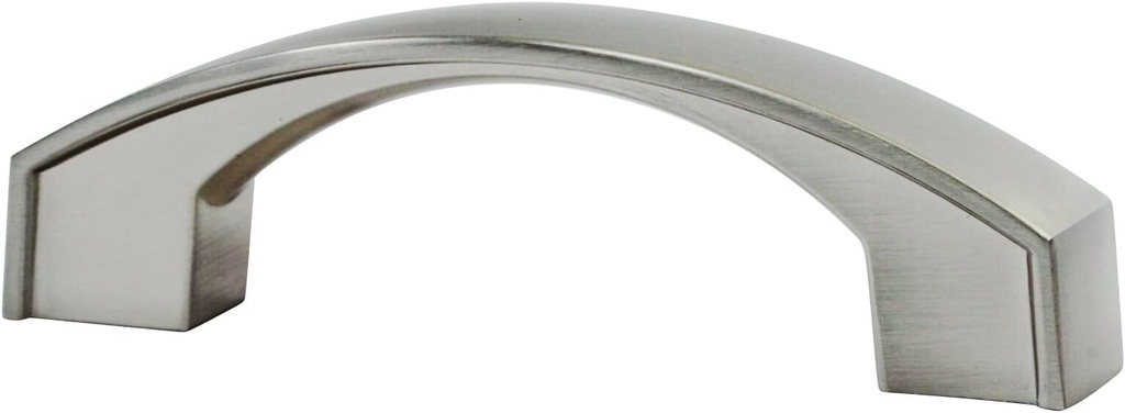 Rok 10 Pack Hardware 3" (76mm) Hole Bow Arch Style Brushed Nickel Kitchen Vanity Dresser Cabinet Pull Handle 4-7/32" (107mm) Overall Length P252876BN