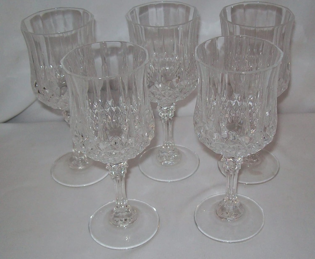 5 CRYSTAL Glasses 8 Ounce 6.5" tall