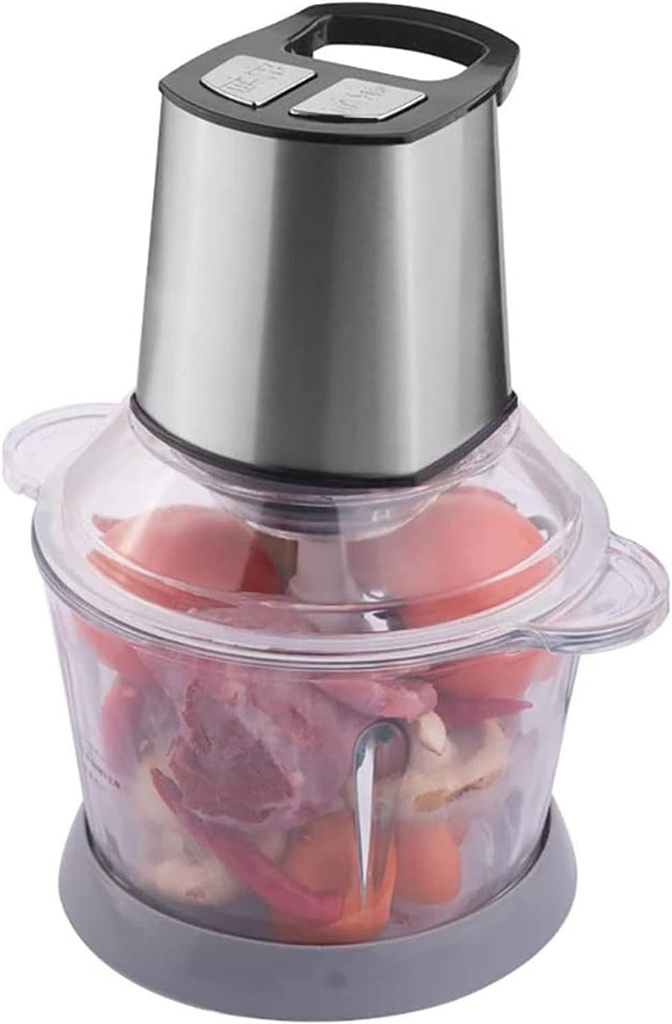 Electric Food Chopper, 3L Stainless Steel Bowl Kitchen Mini Food Processor for Meat Vegetables Fruits or Nuts, 400W 4 Blades Meat Grinder Blender, Fast & Slow 2 Speeds