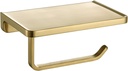 TRUSTMI Toilet Paper Holder with Phone Shelf, Bathroom Accessories Tissue Roll Dispenser Storage Wall Mounted, Brushed Gold