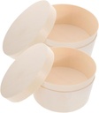 2pcs Round Cake Boxes Wood Cheesecake Containers Food Safe Baking Dessert Storage Cases for Home Bakery and Cake Shops