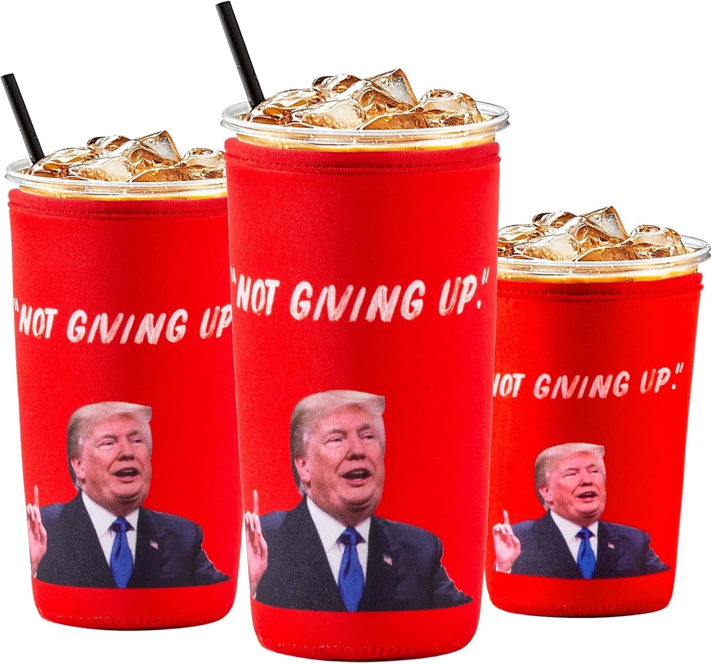 3 Pack Reusable Iced Coffee Sleeves, Coffee Neoprene Sleeve for Iced&Hot Drinks, Cover 16-32OZ for Coffee Cups, red