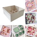 Bento Cake Box - Easy to Assemble White 4-inch Cake and 5 Cupcakes Box With Insert - 5 Sets Base for Family Birthday Party Mother's Day
