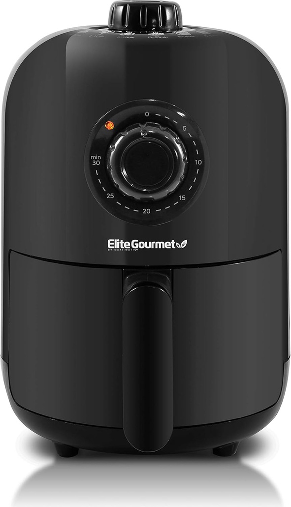 Elite Gourmet EAF1121 Personal 1.1 Qt. Compact Space Saving Electric Hot Air Fryer Oil-Less Healthy Cooker, Timer & Temperature Controls, 1000W