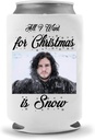 Fantasy Drama Beer Coolie | Jon Snow Ygritte Funny Gift Christmas Holiday Funny Beer Coolies | Winterfell Stark Beverage Holder | Craft Beer Gifts | Neoprene Insulated Can Cooler (Jon Snow)
