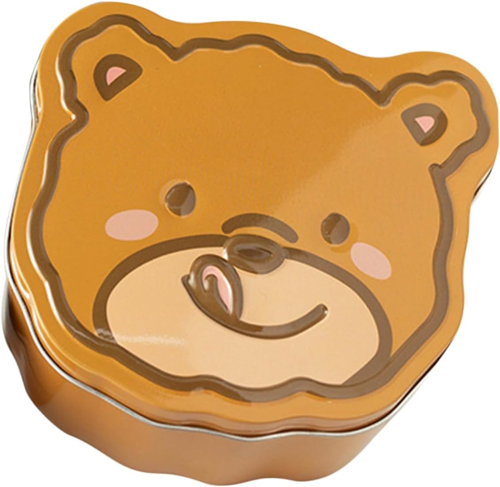 Bear-shaped Tinplate Cookie Jar Cute Candy Holder for Gifts and Treats Durable Storage Container for Cookies Sweets and Toys Festive Design for Home Use