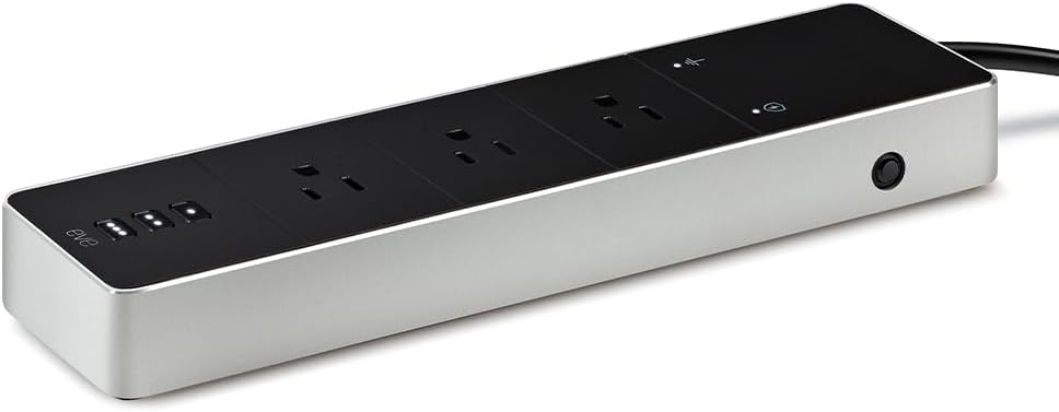 Eve Energy Strip - Smart Triple Outlet & Power Meter for Apple Home, Built-in Schedules & Switches, Surge Protection, overcurrent Protection, overvoltage Protection, Energy metering