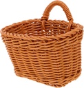 PRETYZOOM Imitation Rattan Wall Mounted Storage Basket for Kitchen Stylish Woven Hanging Basket for Organizing Keys and Items Space Saving for Areas
