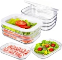 6 Pcs Deli Meat Container for Fridge, Stackable Lunch Meat Container for Refrigerator, Transparent Food Containers with 2 Lids for Cold Cuts, Cheese, Lunchmeat, Salami and Bacon