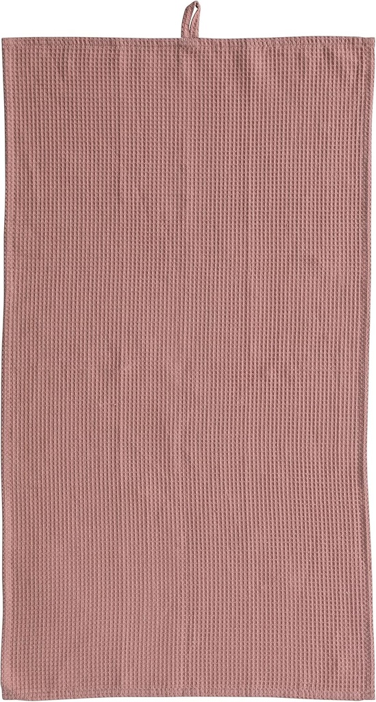 Creative Co-Op Oversized Woven Linen and Cotton Waffle Decorative Loop for Dining and Kitchen, Putty Color Tea Towel, Blush