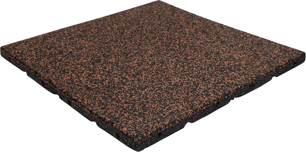 Playsafer Elevate Rubber Playground Tiles - 1" High Density Interlocking Shock Absorbent Safety Tile for Playgrounds, and Exercise Equipment - 20" X 20" (4 Tiles - 11 Sq. Ft, Brown)
