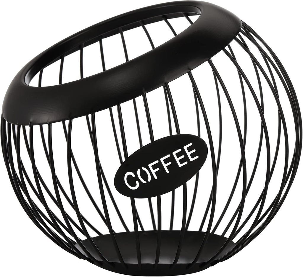 TOPZEA Coffee Pod Holder, Large Capacity Metal K Cups Holder Organizer Coffee Capsule Container Basket, Espresso Pods Storage for Counter, Bar Station Accessories, Black