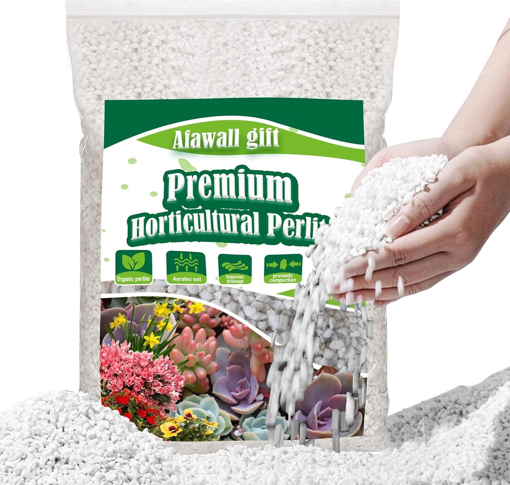 2QT Perlite for Plants Organic Perlite Horticultural Soil Amendment for Indoor & Outdoor Container Plants and Enhanced Drainage Enhanced Growth, Promote Root Growth and Soil Health