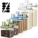 LemonRoad 6 Pcs Cereal Container Organizer Sets, 1.3L & 1.8L & 2.5L, Airtight Plastic Kitchen Organizer Bin with Lids, Dry Food Storage for Pet Food, Rice, Oatmeal, Sugar Dispenser