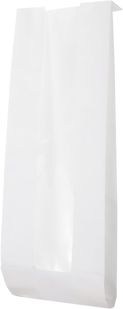 uxcell 100pcs Paper Bread Bag with Window for Homemade Bread, Storage Sacks Long French Bread Bags for Bakery or Food Baking, (4.3 x 1.5 x 13.7 Inch) White