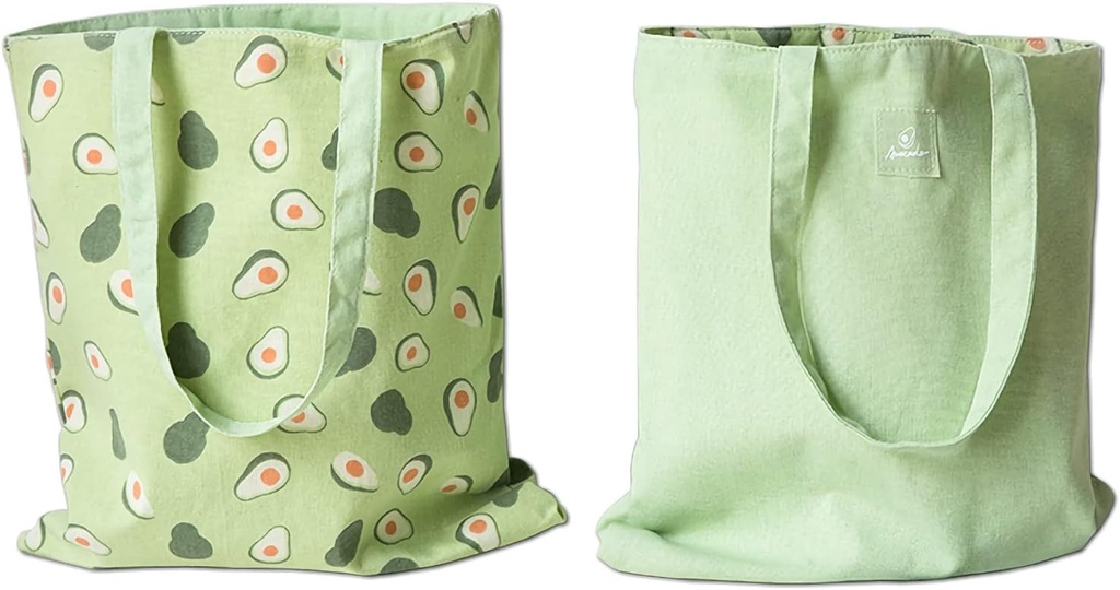 GOLD XIONG PADISHAH Double-Sided Canvas Tote Bag, Reusable Shopping Bag, Shoulder Bag With Fruit Pattern