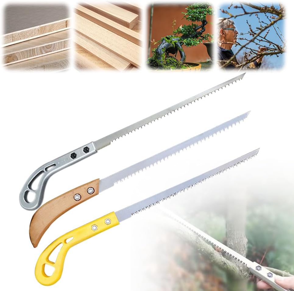 Outdoor Portable Hand Saw, Hand Pruning Saws Small Hand Saw, Portable Camping Hand Saw Fine Toothed Hand Saw Mini Woodworking Hand Saws for Camping, Gardening (3PCS)