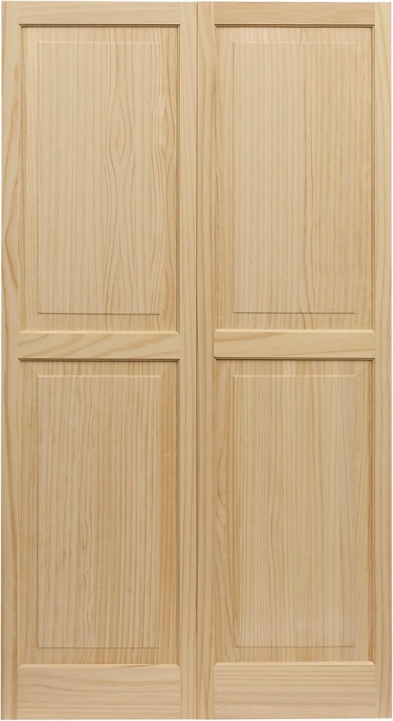 LTL Home Products SHP51 Exterior Solid Wood Raised Panel Window Shutters, 15" x 51", Unfinished Pine