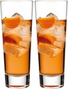 Water Glasses, Lead-Free Crystal Highball Glasses, Tumbler for Water, Juice, Beer and Cocktail (Pack of 2)