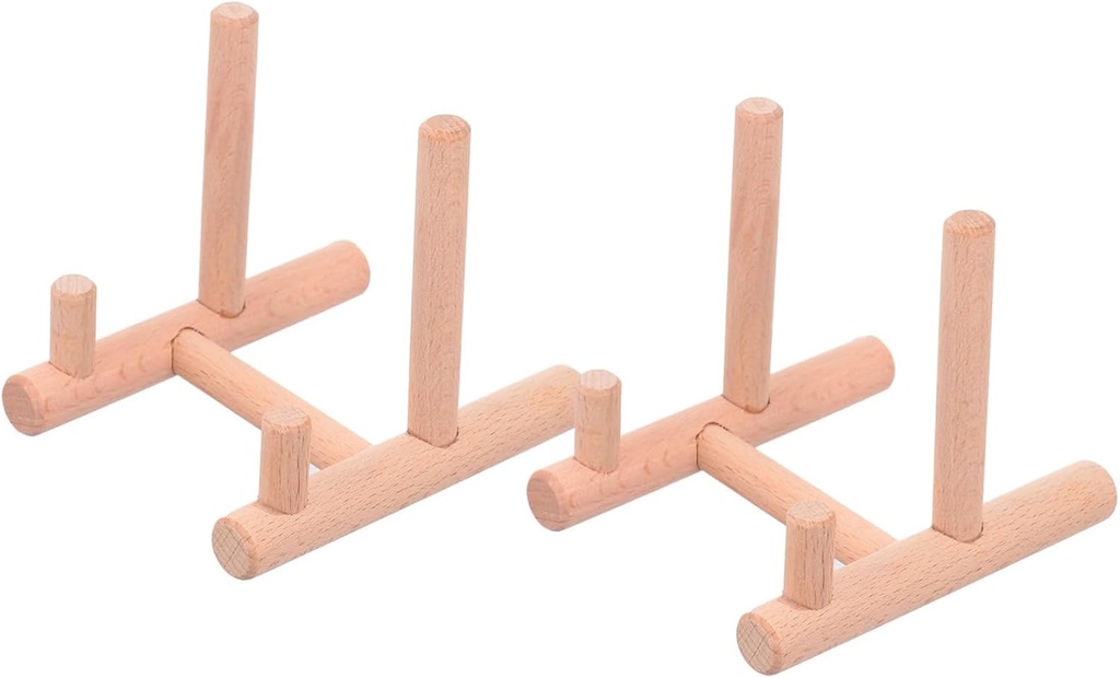 2pcs Wooden Display Racks for Plates Elegant Tea Cake Holders for Storage and Organization for Home Decor and Lightweight Items Display