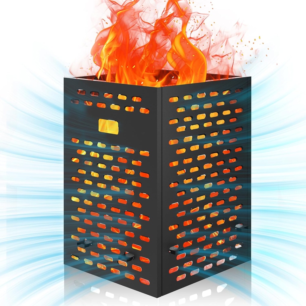 Extra Thick Burn Barrel, Burn Barrels for Outside for Burning Trash, Heavy Duty Outdoor Metal Barrel, Burn Cage for Yard Waste, Paper, Leaves, Garbage and Wood (26", 2mm Thick)