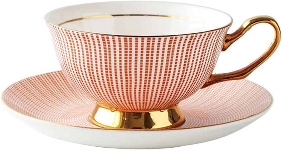 Vintage European Tea Coffee Cup Set Gold Rim Bone China Ceramics Tea Cup Set Gold Porcelain Luxury Tazas Kitchen Supplies(white-Dinosaur Doodle4)