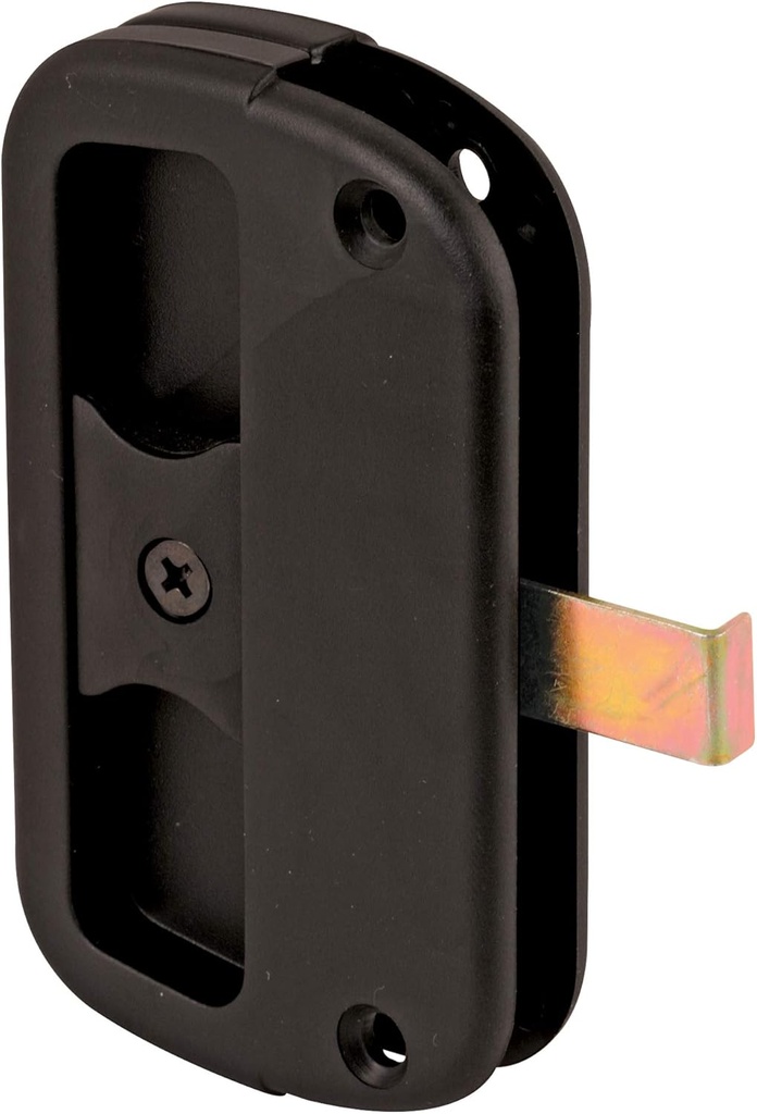 Prime-Line A 186 Black Plastic Sliding Screen Door Latch and Pull, Alumilite (Single Pack)