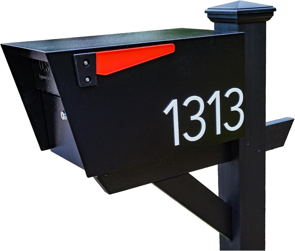 Discovered Designs – Premium Individual 3D Acrylic Mailbox Number – Self Stick – Long Lasting – Weatherproof – Made in USA (White)