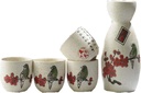 ZEALMAX Set of 5 Home/Restaurant Sake Cups, Ceramic Wine Sets Wine Jug for Enjoying Wine and Tea Art