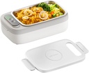 Cordless Electric Lunch Box for Adults, 14000mAh Rechargeable Auto Heated Lunch Box, 1L Portable Self-Heating Food Warmer for Car, Office, Travel, Picnic & outdoor