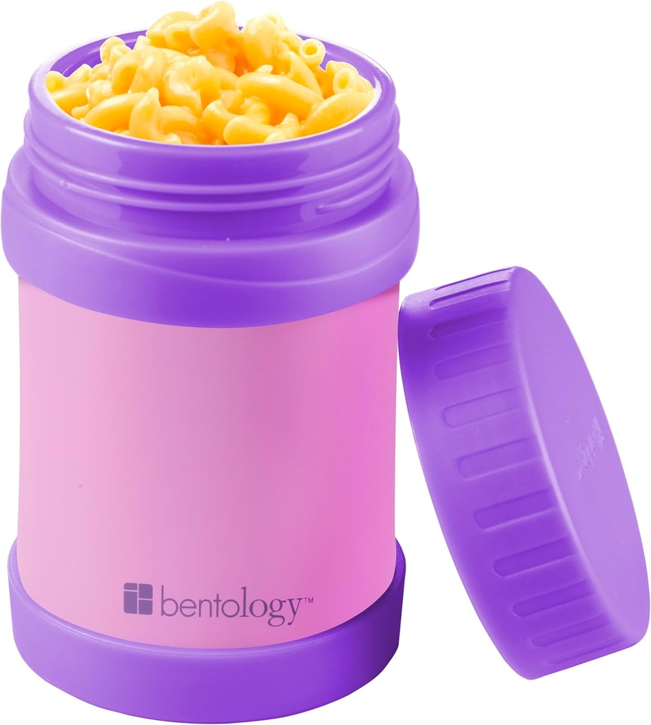 Bentology Stainless Steel Insulated 13oz Lunch Jar for Kids- Large Leak Proof, thermos Storage Keeps for Hot or Cold Food, Soups, Liquids w Wide Mouth- BPA Free for Back to School Lunch Boxes, Bags