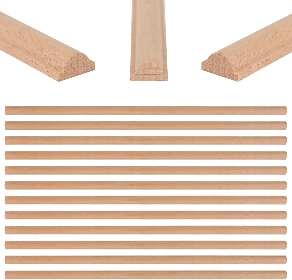 20Pcs Unfinished 3D Decorative Wood Trims Molding 15.75x 0.79x0.39in Wood Trim Molding Decorative Molduras Decorativas para Paredes for DIY Wall Door CabinetWardrobe Mantel