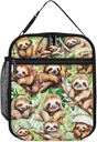 Sloth Lunch Box - Cute Reusable Sloth Lunch Bag for Women Men Kids - Small Portable Foldable Insulated Lunchbox for School Work Picnic