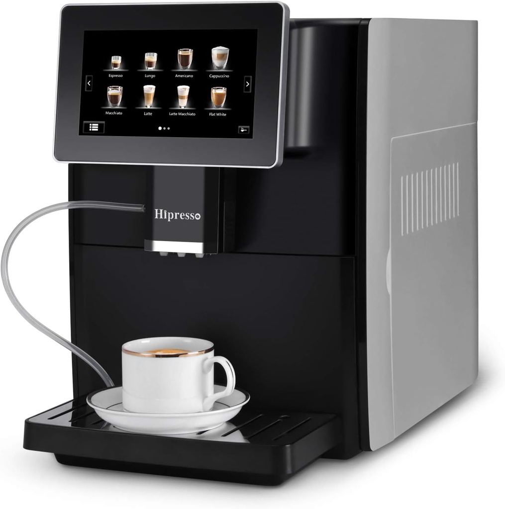 La Reveuse Hipresso Super-automatic Espresso Coffee Machine with Large 7 Inches HD TFT Display for Brewing Americano,Cappuccino, Latte, Macchiato,Flat White, Espresso Drinks
