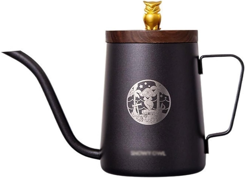 Coffee Drip Kettles Fine Mouth Hanging Ear Hand Brewing Pot Portable 304 Stainless Steel Coffee Pot Hanging Ear Coffee Fine Mouth Pot(Black)