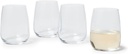 Sur La Table Bistro Stemless Wine Glasses, Set of 4, Clear