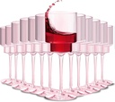 Plastic Goblets Wine Glasses - 12Oz Acrylic Wine Glasses Origami Unbreakable Clear Plastic Cocktail Glasses Recyclable Shatterproof Reusable Wine Cups for Parties & Weddings (Pink 1)