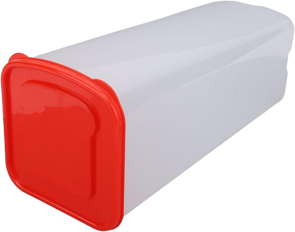 Fockety Bread Box with Airtight Lid, Bread Storage Container Large Capacity Space Saving Plastic Bread Container Bread Keeper with Lid for Home Picnics Camping Trips (Red)
