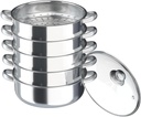 5 Tier Stainless Steel Steamer Pot, Multi Layer Steamer for Vegetables, Seafood, and Dumplings – Large Capacity Food for Healthy Cooking