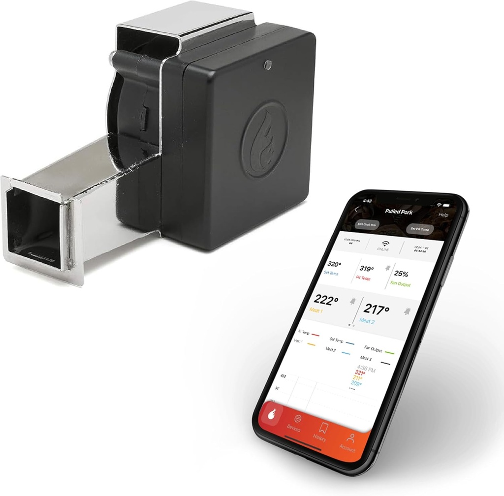 Smart BBQ Smoker Temperature Controller with Patented Variable Speed Fan, Flame Boss 400 Kamado WiFi with 2 Probes for Big Green Egg, Kamado Joe, Primo, Grill Dome, Akorn Kamado, Vision Classic